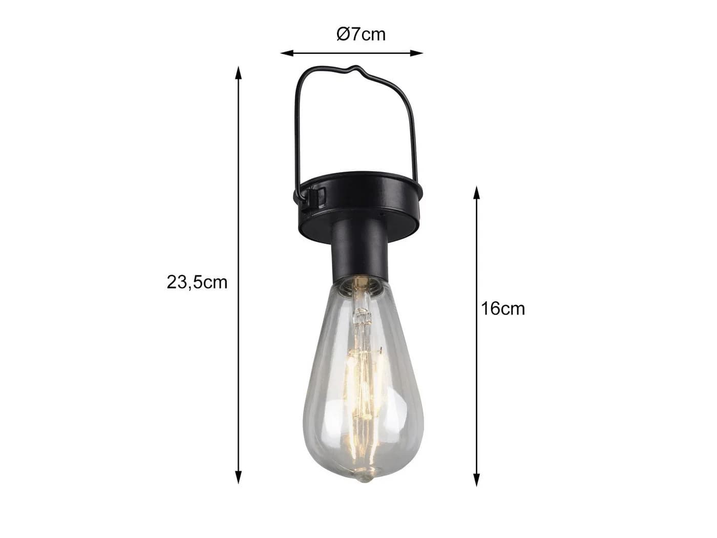 Reality Leuchten 6er Set Solar-Hängeleuchte LED Schwarz Metall - Bild 4