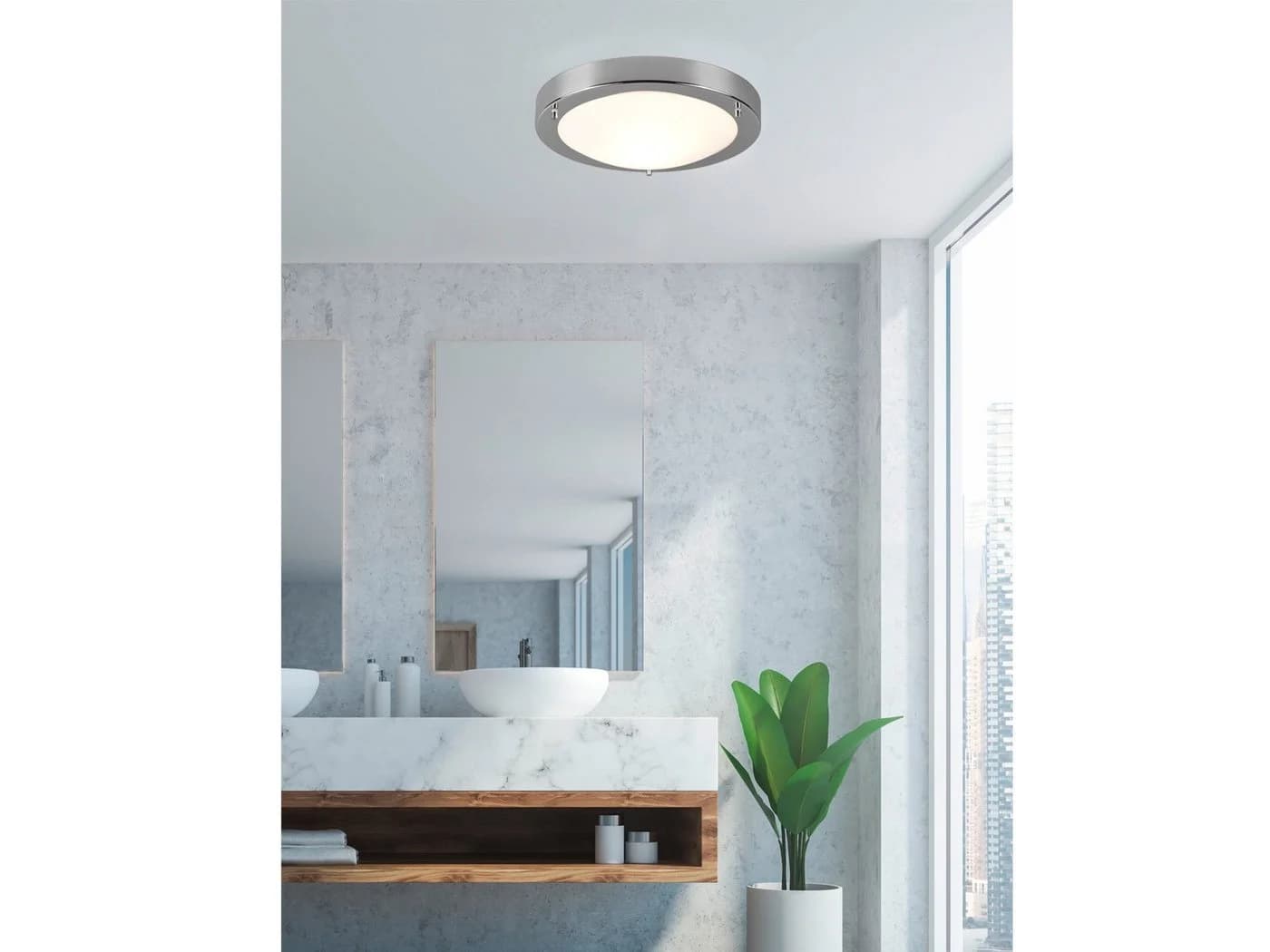 TRIO Leuchten LED Deckenleuchte Chrom Weiß IP44 Dimmbar - Bild 5