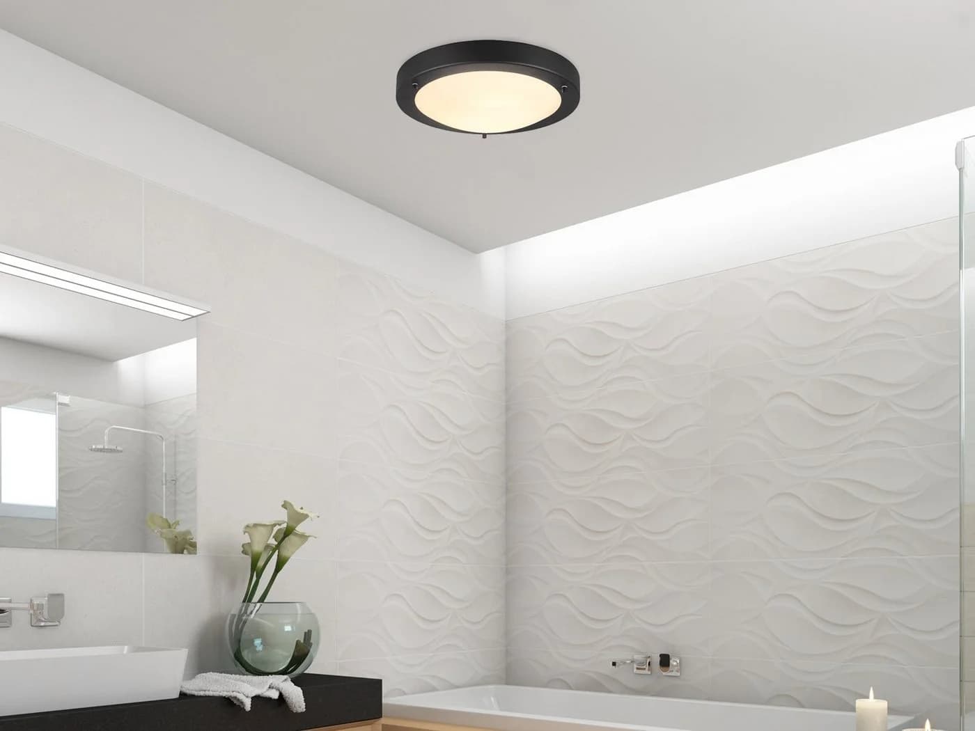 TRIO Leuchten LED Deckenleuchte Schwarz Weiß IP44 Dimmbar - Bild 5