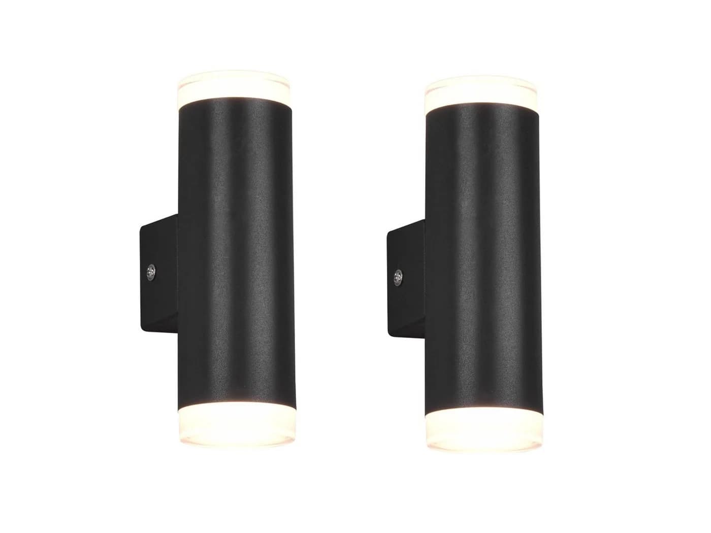TRIO Leuchten Spiegelleuchte LED Warmweiß 2er Set Updown Badezimmerlampen Wand Bad-lampen Schwarz - Bild 2