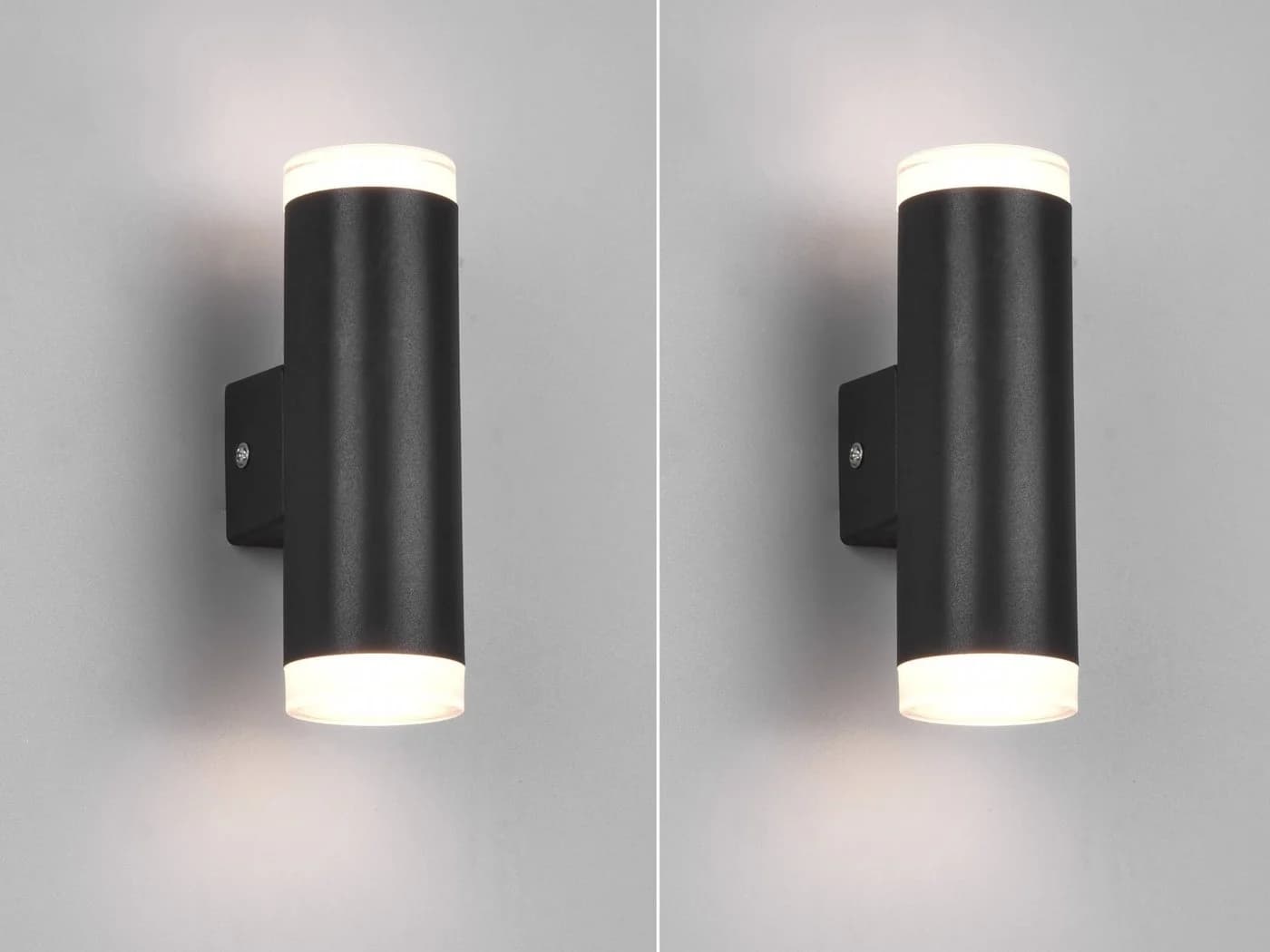 TRIO Leuchten Spiegelleuchte LED Warmweiß 2er Set Updown Badezimmerlampen Wand Bad-lampen Schwarz - Bild 3