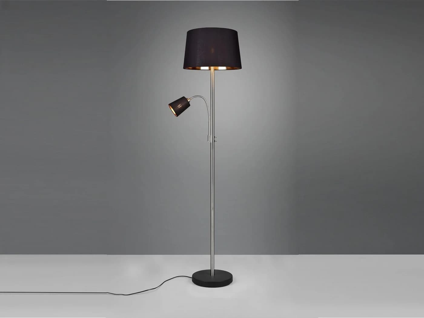 meineWunschleuchte Stehlampe mit Lesearm Silber Matt Schwarz Gold - Bild 3