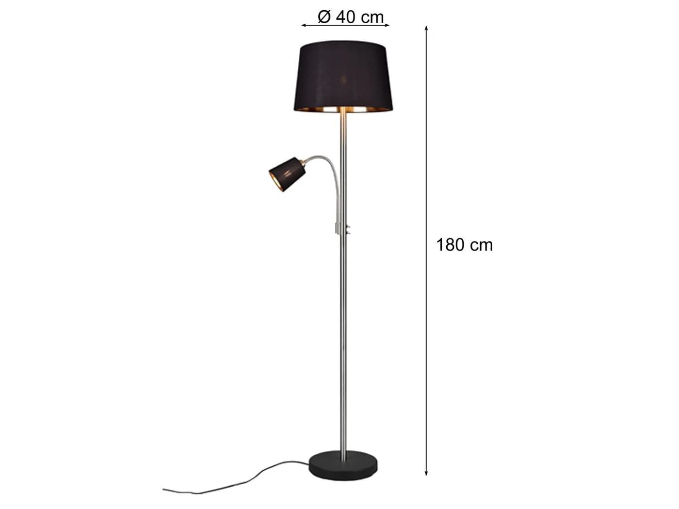 meineWunschleuchte Stehlampe mit Lesearm Silber Matt Schwarz Gold - Bild 4