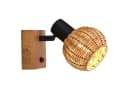 meineWunschleuchte Wandstrahler TAVAR mit Rattanschirm & Schalter Bild 1