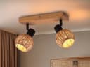 meineWunschleuchte Deckenstrahler 2-flammig Rattan Korbgeflecht Skandinavisch Bild 1