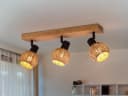 meineWunschleuchte Deckenstrahler 3-flammig Rattan Holz Skandinavisch Bild 1