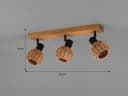 meineWunschleuchte Deckenstrahler 3-flammig Rattan Holz Skandinavisch Bild 4