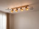 Skandinavische Deckenstrahler Rattan Holz 4-flammig Bild 3