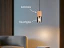 meineWunschleuchte Pendelleuchte Holz & Rauchglas Schwarz Ø 10cm Bild 3