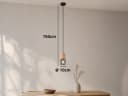 meineWunschleuchte Pendelleuchte Holz & Rauchglas Schwarz Ø 10cm Bild 4