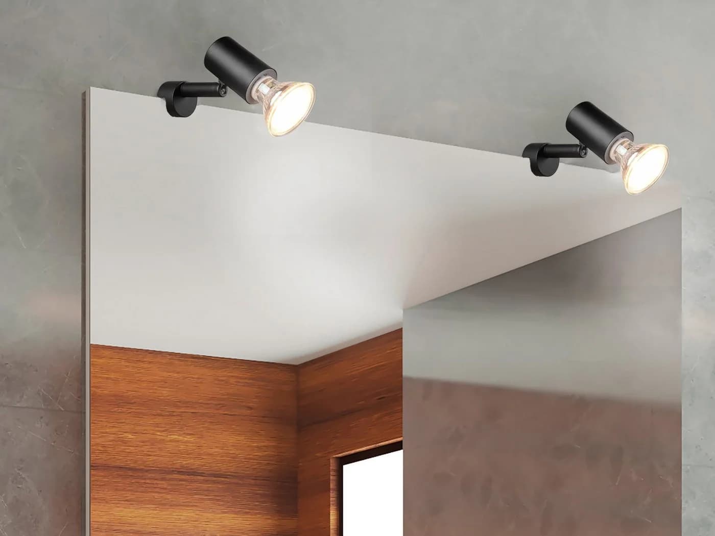 TRIO Leuchten Spiegelklemmleuchte Schwarz Dimmfunktion LED - Bild 5