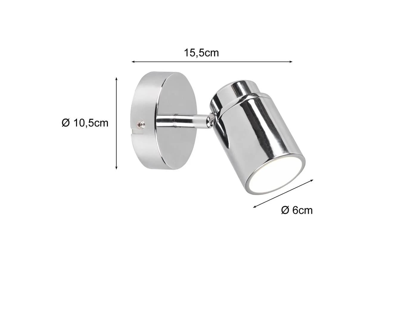TRIO Leuchten LED Wandstrahler Silber Chrom Dimmbar IP44 - Bild 4