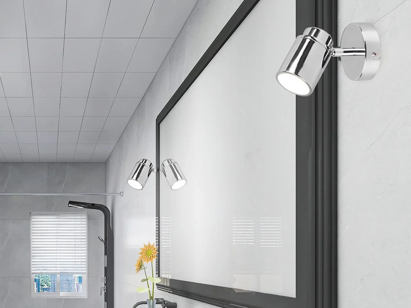 TRIO Leuchten LED Wandstrahler Silber Chrom Dimmbar IP44 - Bild 5