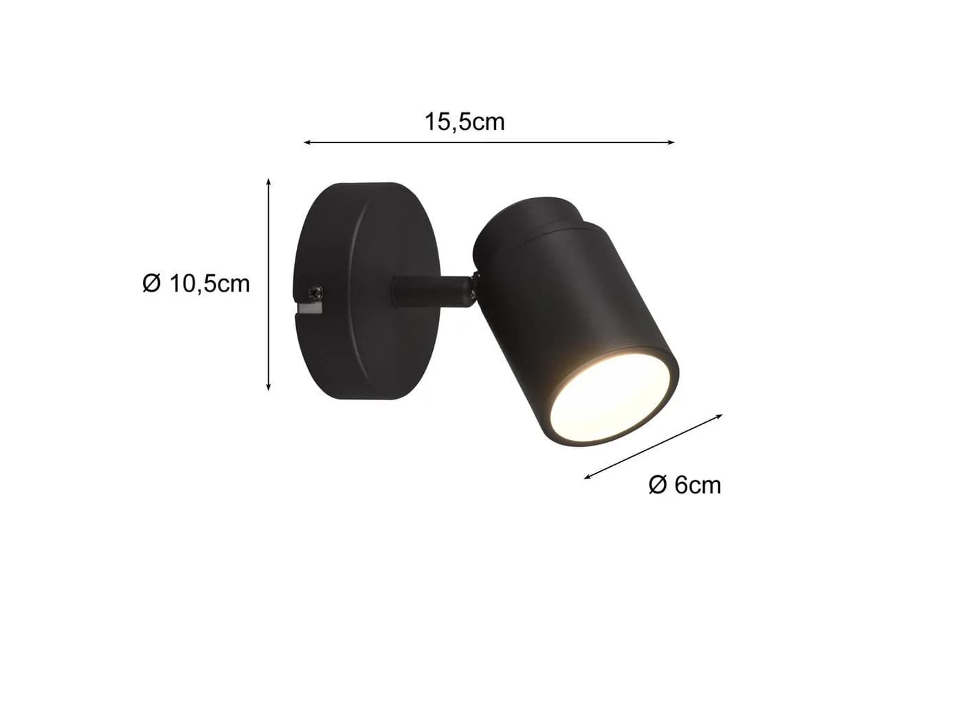 TRIO Leuchten LED Wandstrahler Schwarz matt Dimmbar IP44 - Bild 4