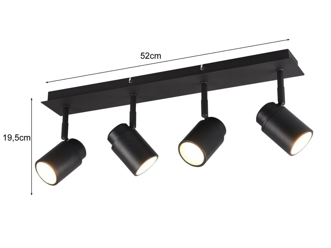 TRIO Leuchten LED Deckenstrahler Schwarz matt Dimmbar 4-flammig IP44 - Bild 4