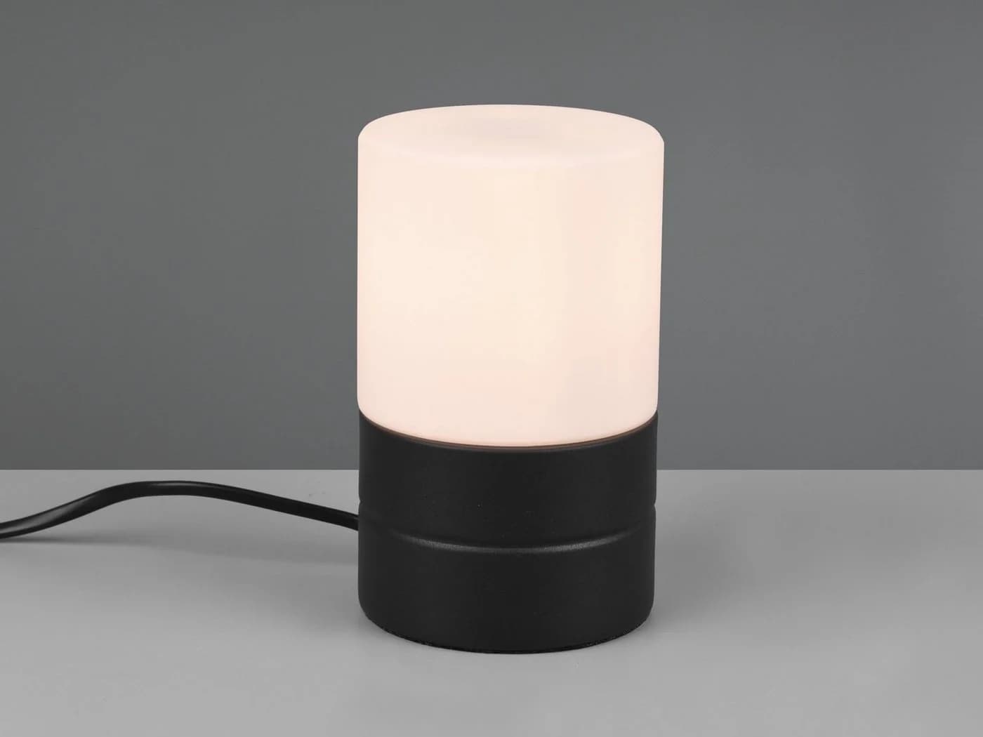 TRIO Leuchten LED Nachttischlampe Schwarz/Weiß Touch-Dimmung Glaszylinder - Bild 3