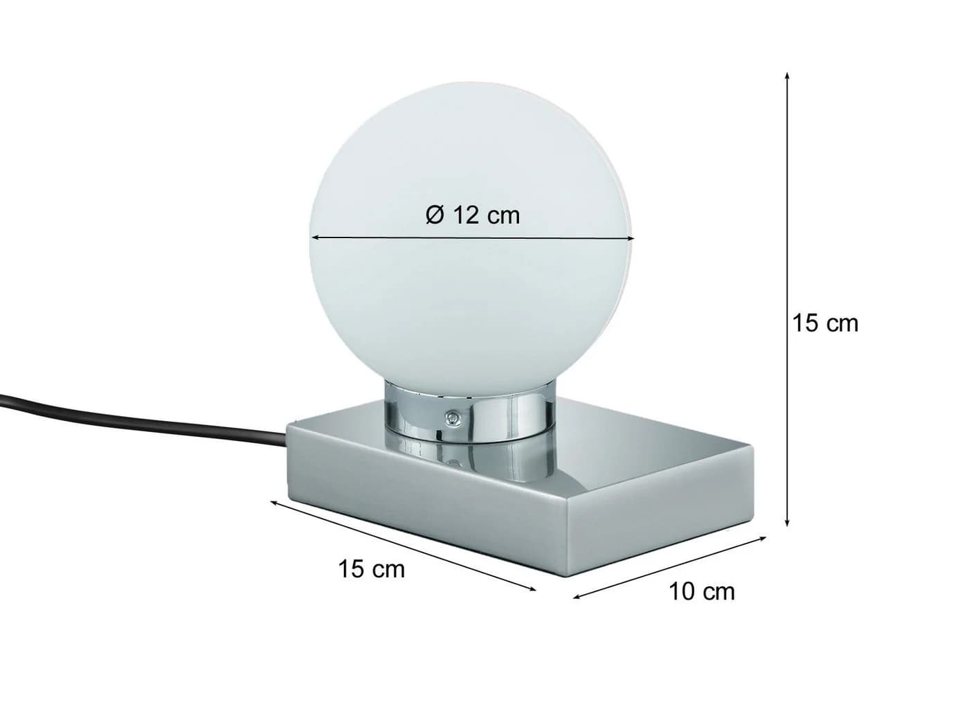 TRIO Leuchten LED Nachttischlampe Touch Glaskugel Silber/Weiß - Bild 4