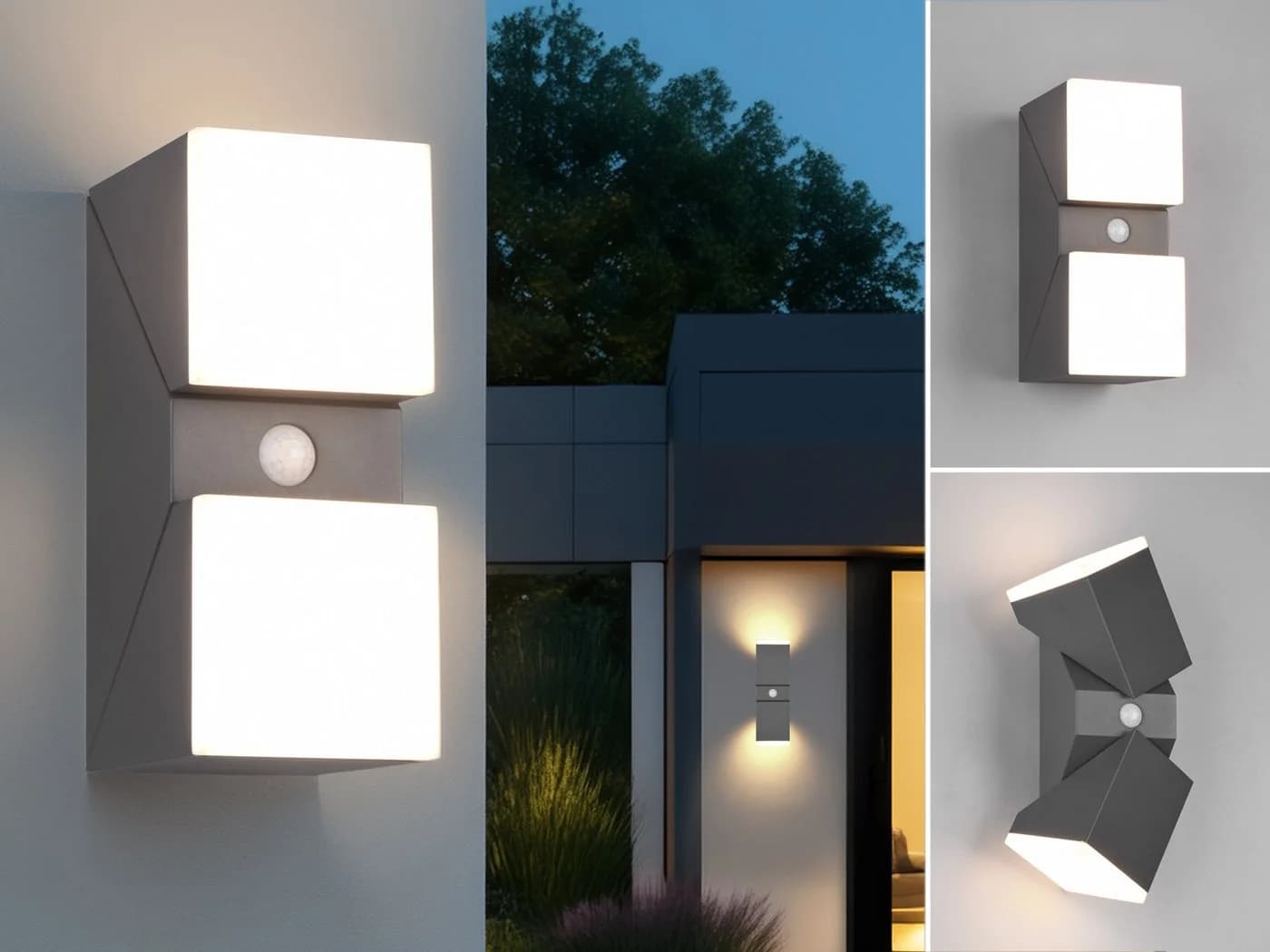TRIO Leuchten LED Außen-Wandleuchte Bewegungsmelder 2er Set