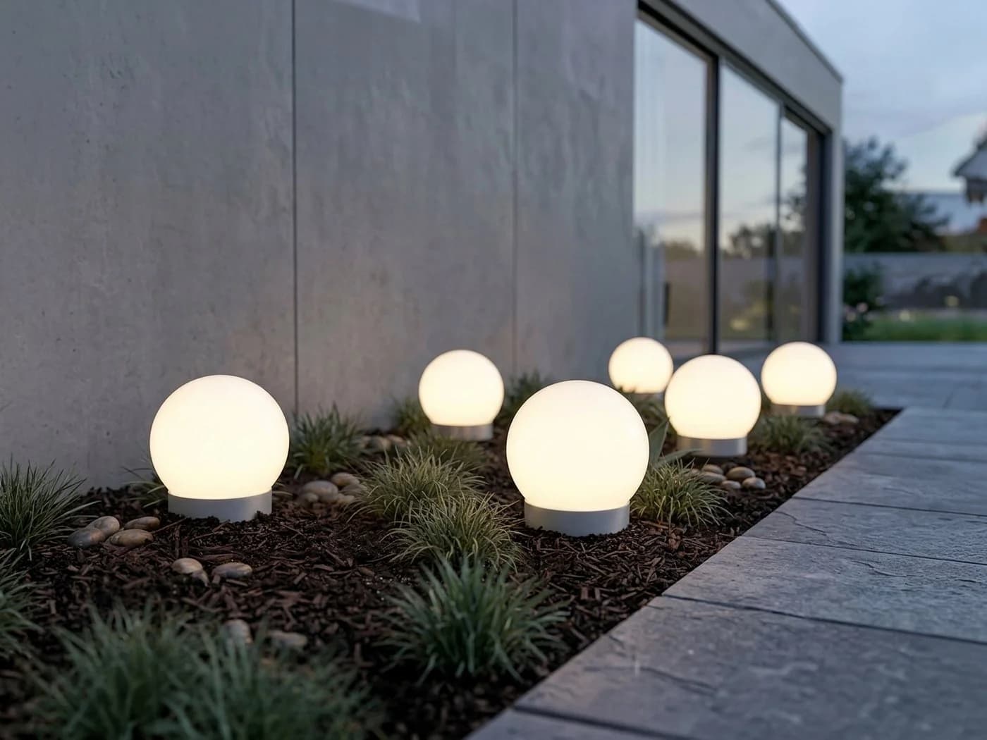 GLOBO LIGHTING 6er Set Solarkugeln LED Solarleuchte Dämmerungssensor Neutralweiß - Bild 5