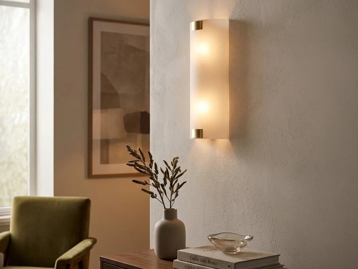 TRIO Leuchten LED Wandleuchte Weiß Gold Flach Glas