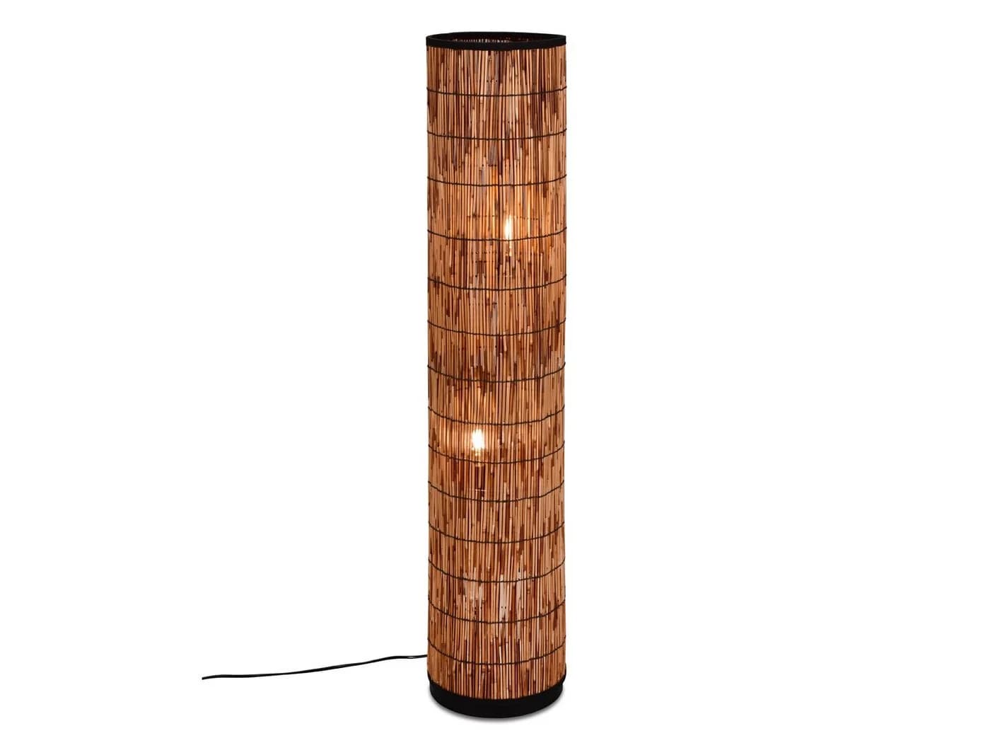 meineWunschleuchte Stehlampe 120cm Rattan Bambusoptik - Bild 1