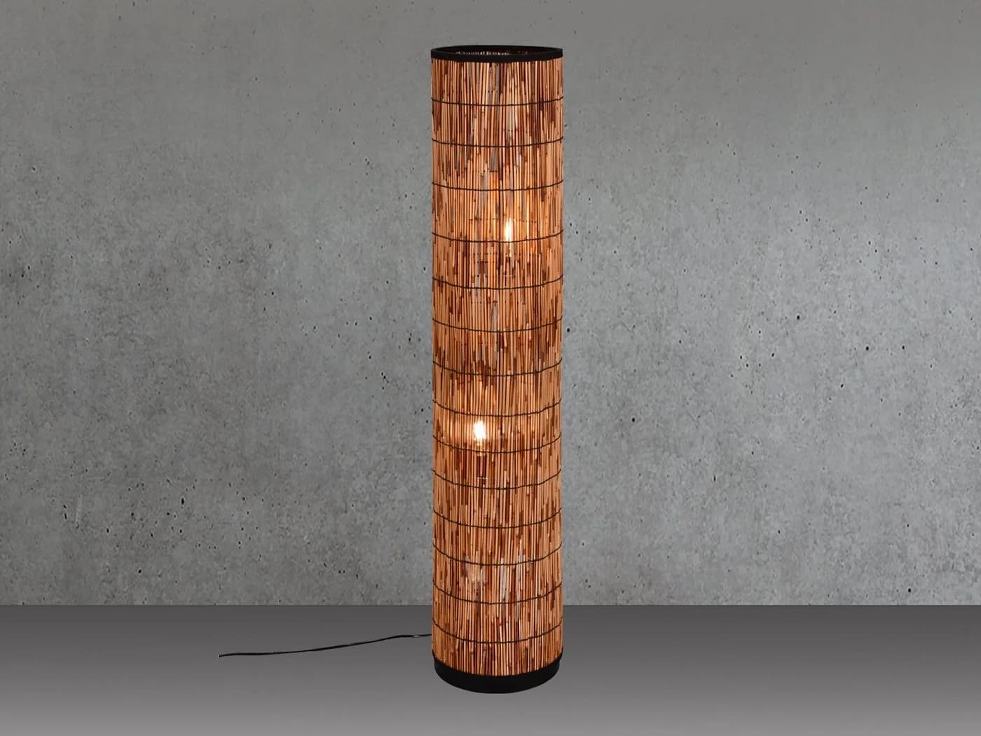 meineWunschleuchte Stehlampe 120cm Rattan Bambusoptik - Bild 3