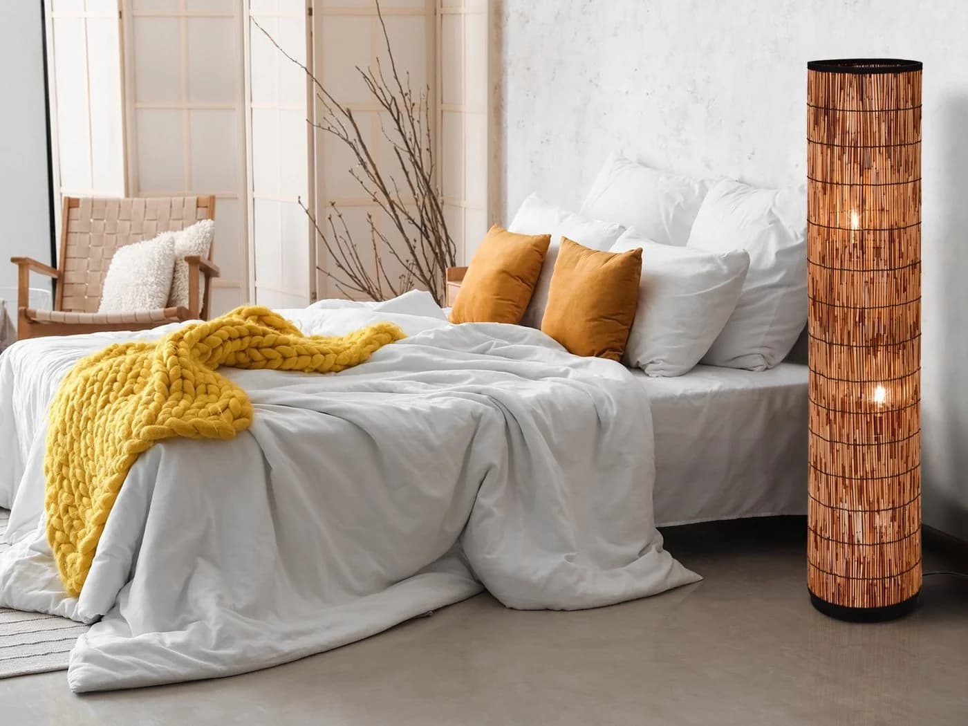 meineWunschleuchte Stehlampe 120cm Rattan Bambusoptik - Bild 5