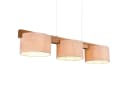 meineWunschleuchte Pendelleuchte 3-flammig Holz Stoff Beige Bild 2