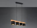 Reality Leuchten LED Pendelleuchte Holz-Balken Schwarz/Gold Dimmbar Bild 3