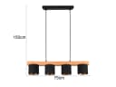 Reality Leuchten LED Pendelleuchte Holz-Balken Schwarz/Gold Dimmbar Bild 4
