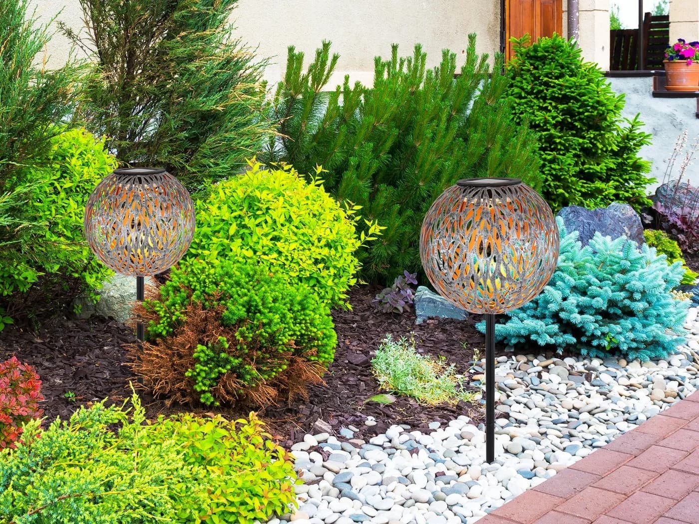 GLOBO LIGHTING Solarleuchte LED Kugel Warmweiß 2er Set - Bild 5