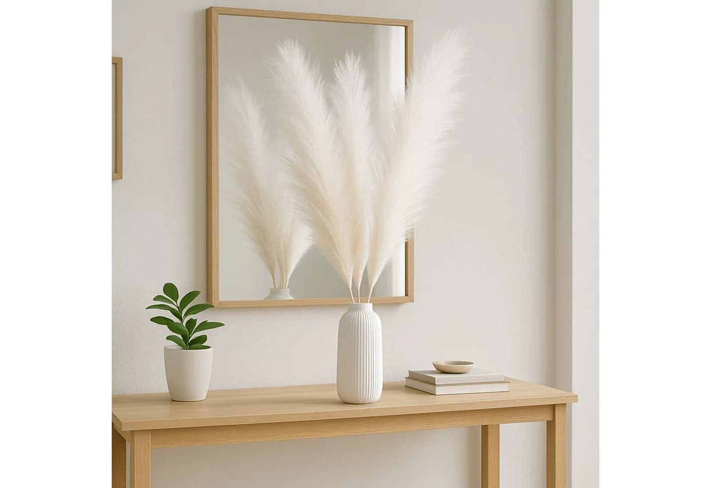 Layba Kunstpampasgras Weiß 3 Stiele 100 cm Seide - Bild 4