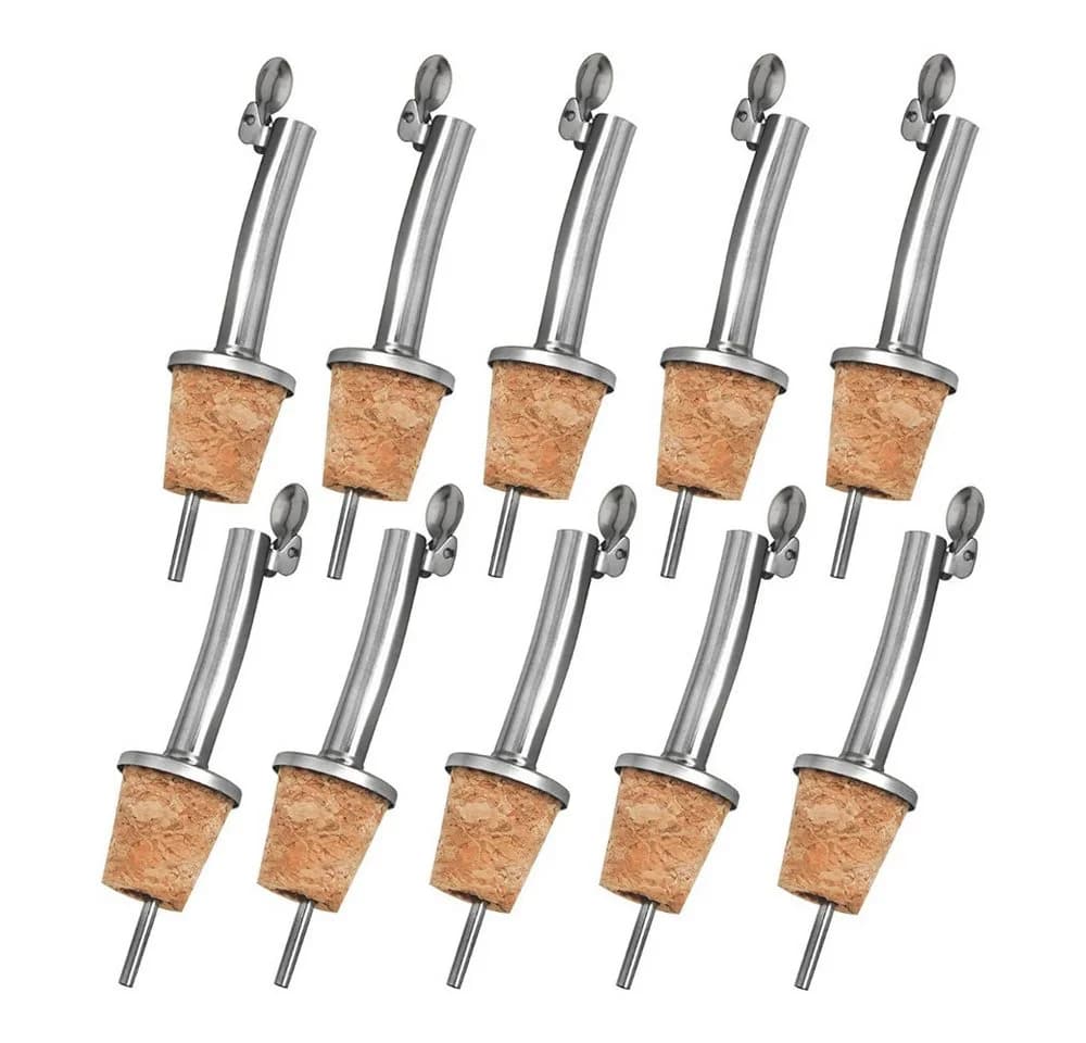 LAYBA Flaschenausgießer 10er-Set Braun Edelstahl