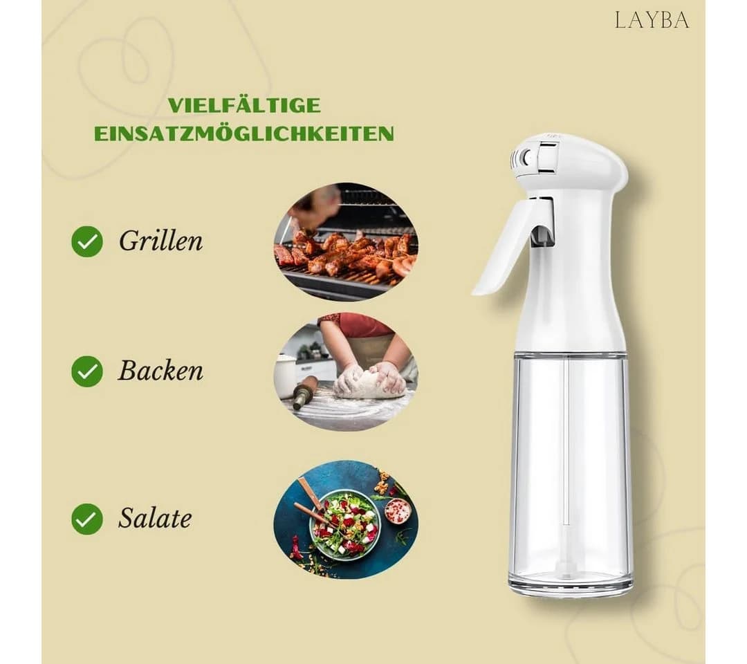 Layba Ölsprüher 200 ml Weiß Glas - Bild 3