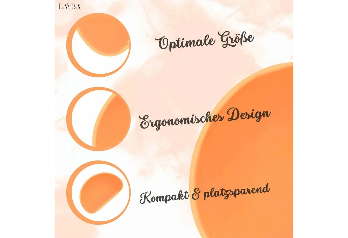 Layba Teigschaber 2er-Set Orange Silikon Teigkarte - Bild 3