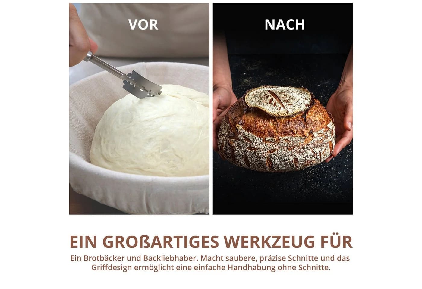 LAYBA Brotmesser Bäckermesser-Set Holz Silber