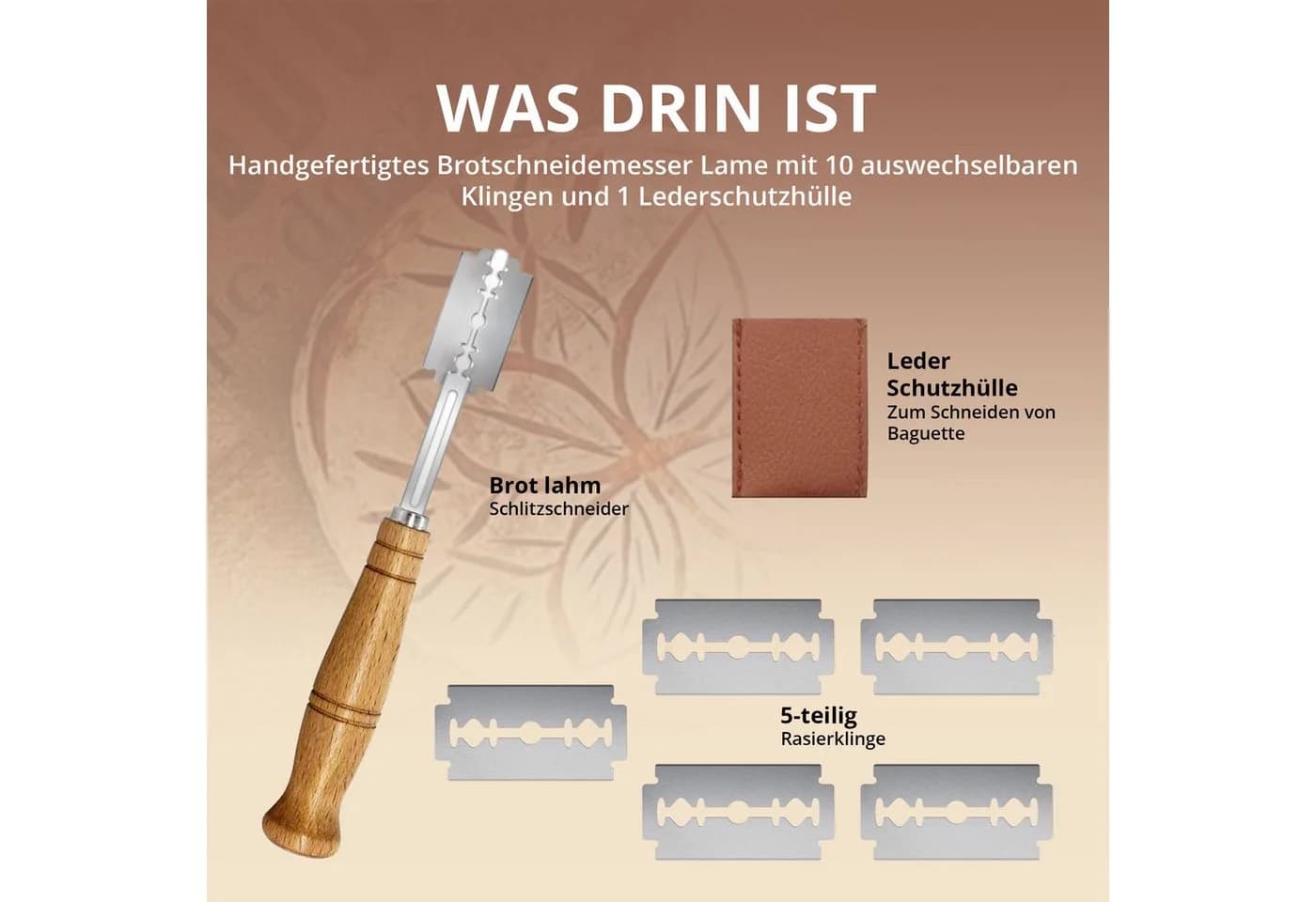 LAYBA Brotmesser Bäckermesser-Set Holz Silber - Bild 5