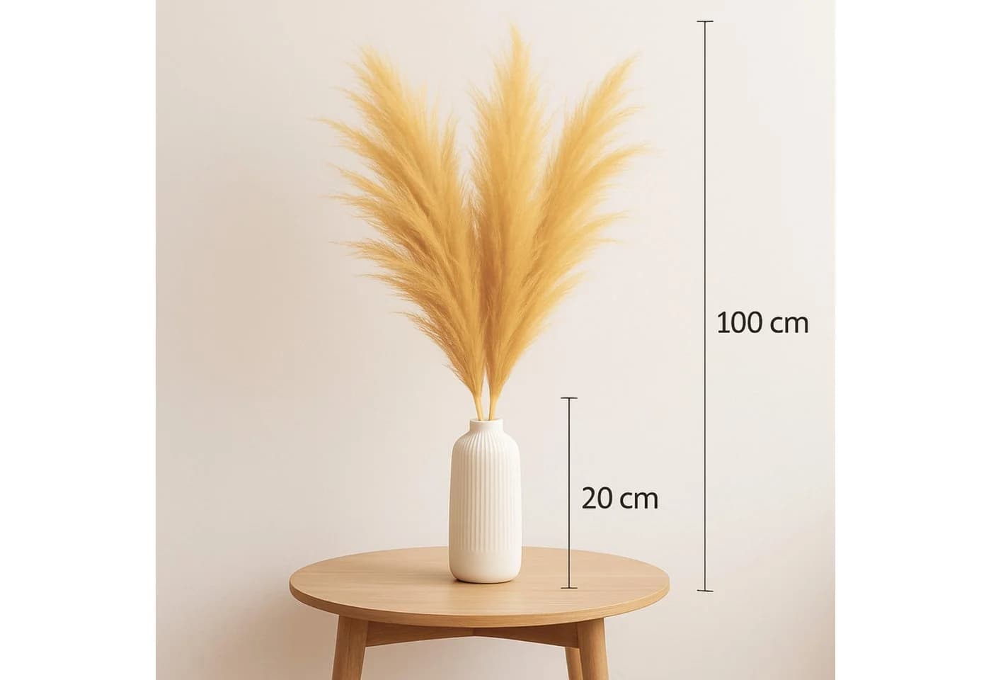 Layba Künstliches Pampasgras 3er Set Beige Creme 100 cm - Bild 3