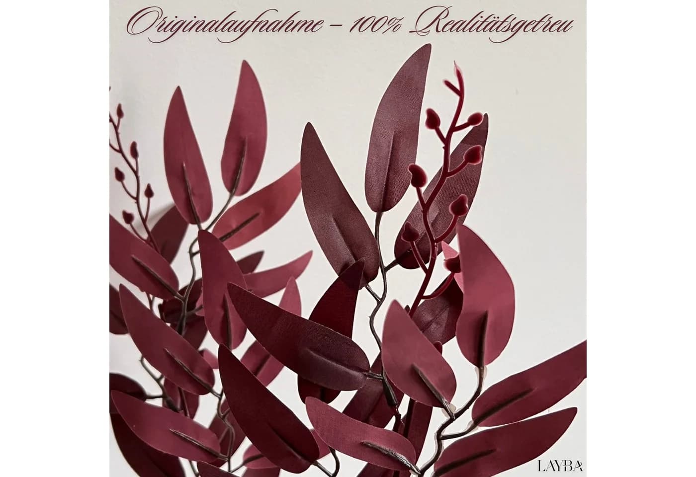 LAYBA Kunst-Eukalyptus Zweige Burgund 3er Set - Bild 4
