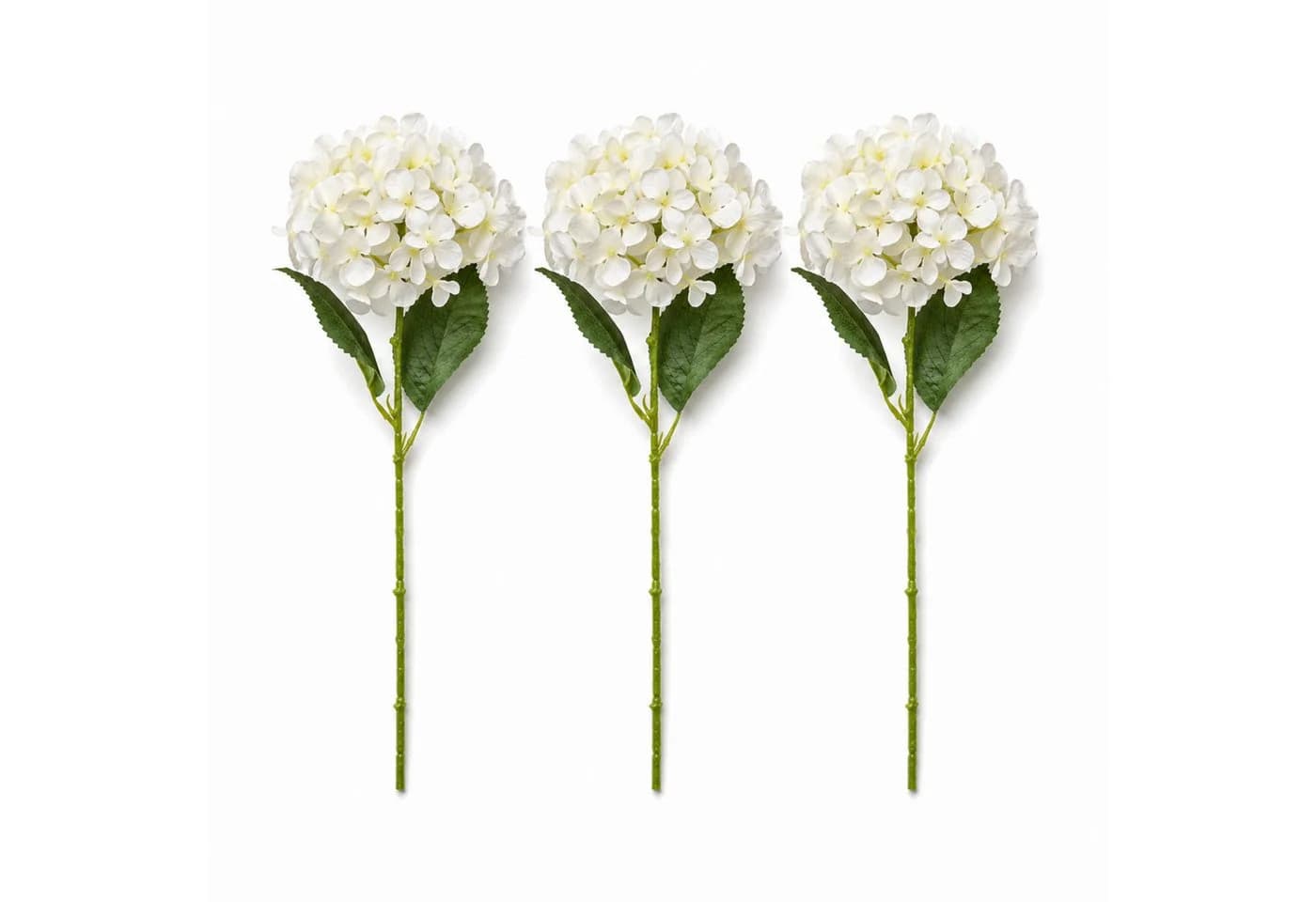LAYBA Künstliche Hortensie 3er-Set Weiß 40 cm - Bild 2