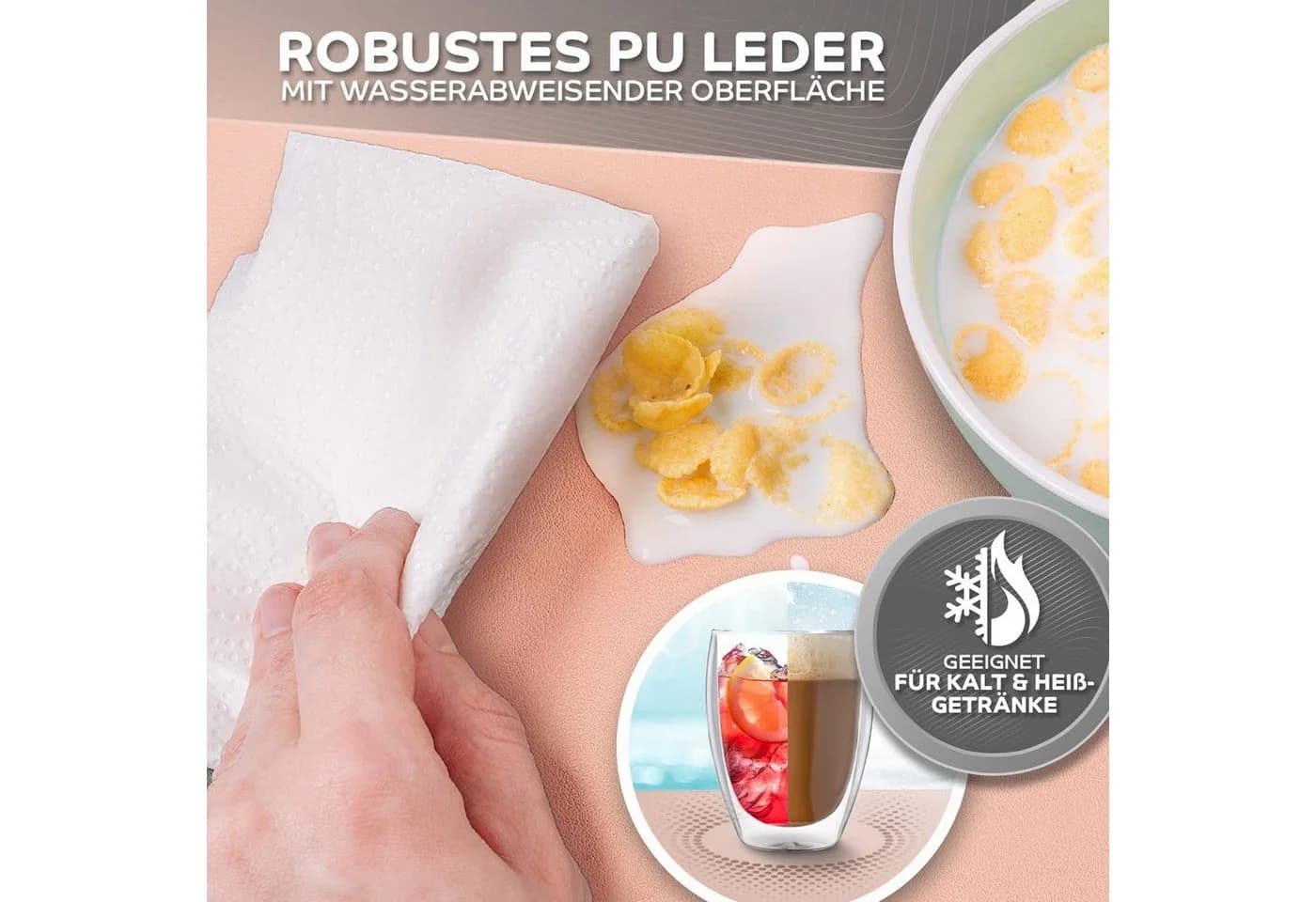 Loco Bird Platzset 4er Set Kunstleder Rosa Lederoptik - Bild 5