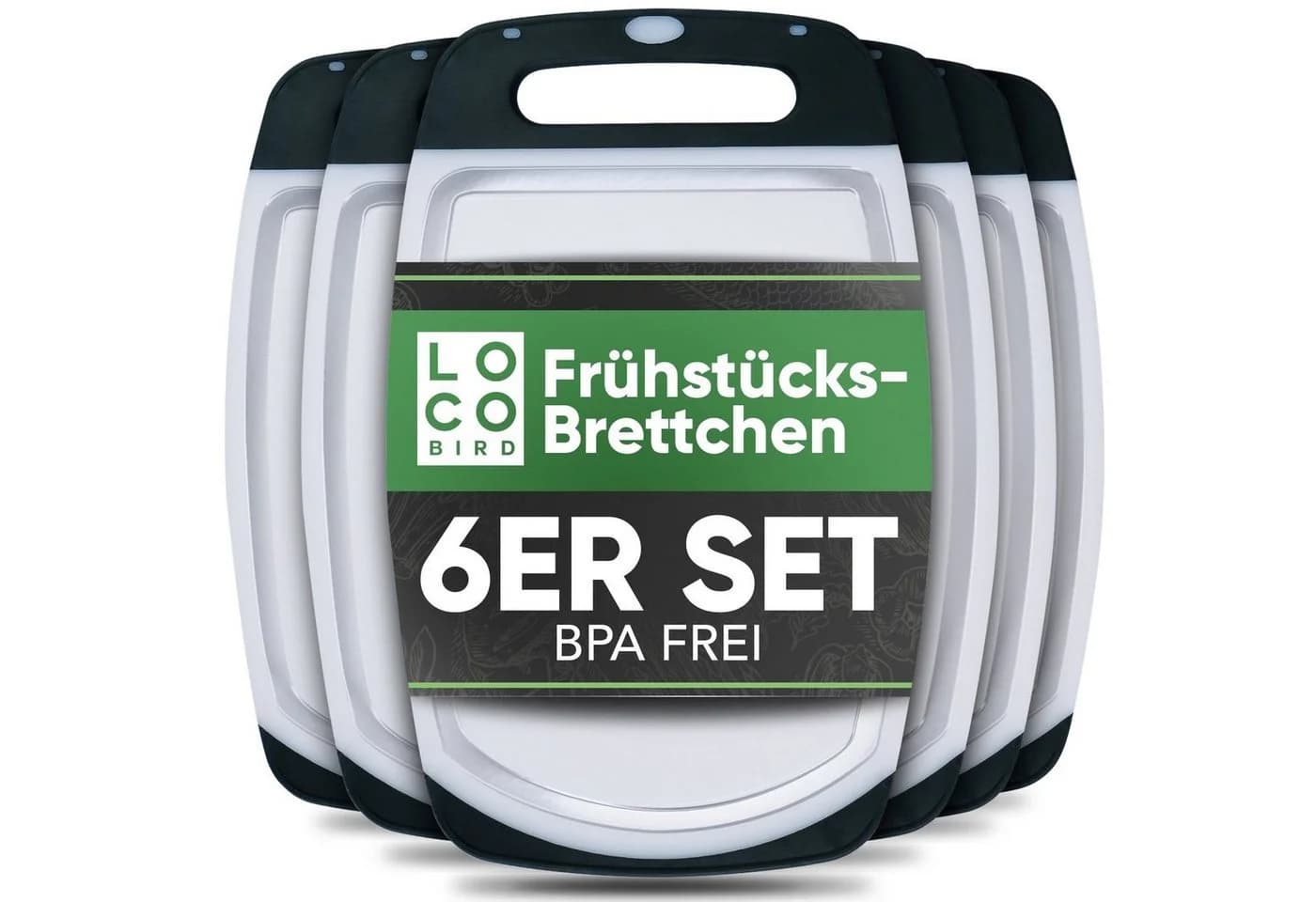 Loco Bird Frühstücksbrett 6er Set Kunststoff Antibakteriell - Bild 2