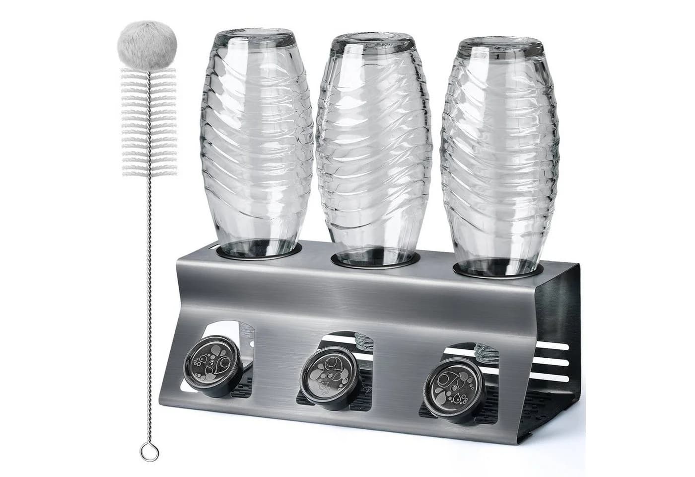 Loco Bird Flaschenhalter Edelstahl für SodaStream mit Abtropfmatte - Bild 2