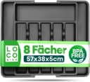 Loco Bird Besteckkasten für Schubladen aus Kunststoff - Ausziehbar bis 9 Fächer Bild 2