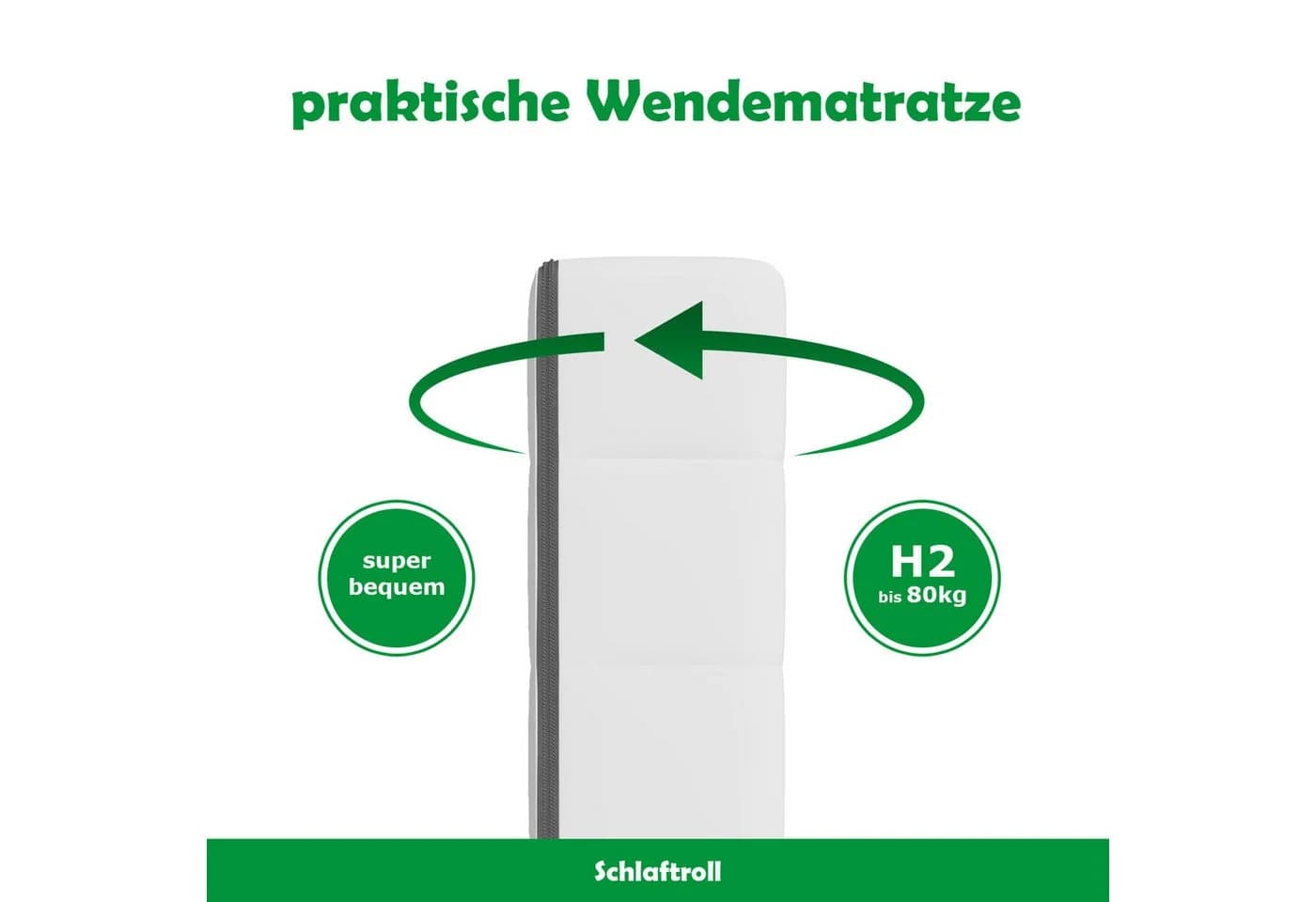 Schlaftroll Kaltschaummatratze H2 Punktelastisch OEKO-TEX - Bild 4