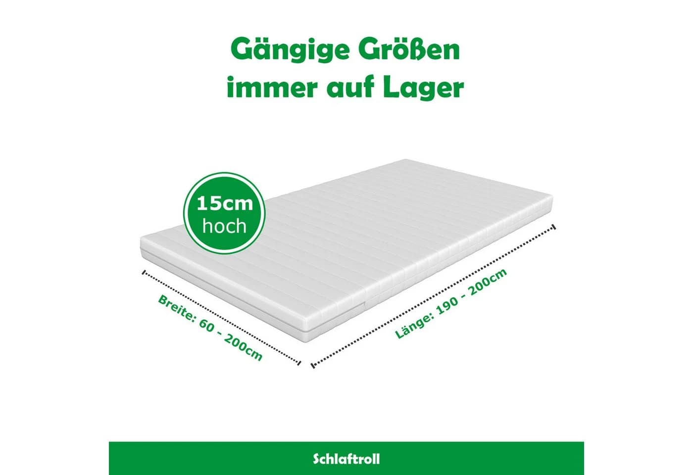 Schlaftroll Kaltschaummatratze 15 cm H2/H3 7-Zonen Wendematratze - Bild 3
