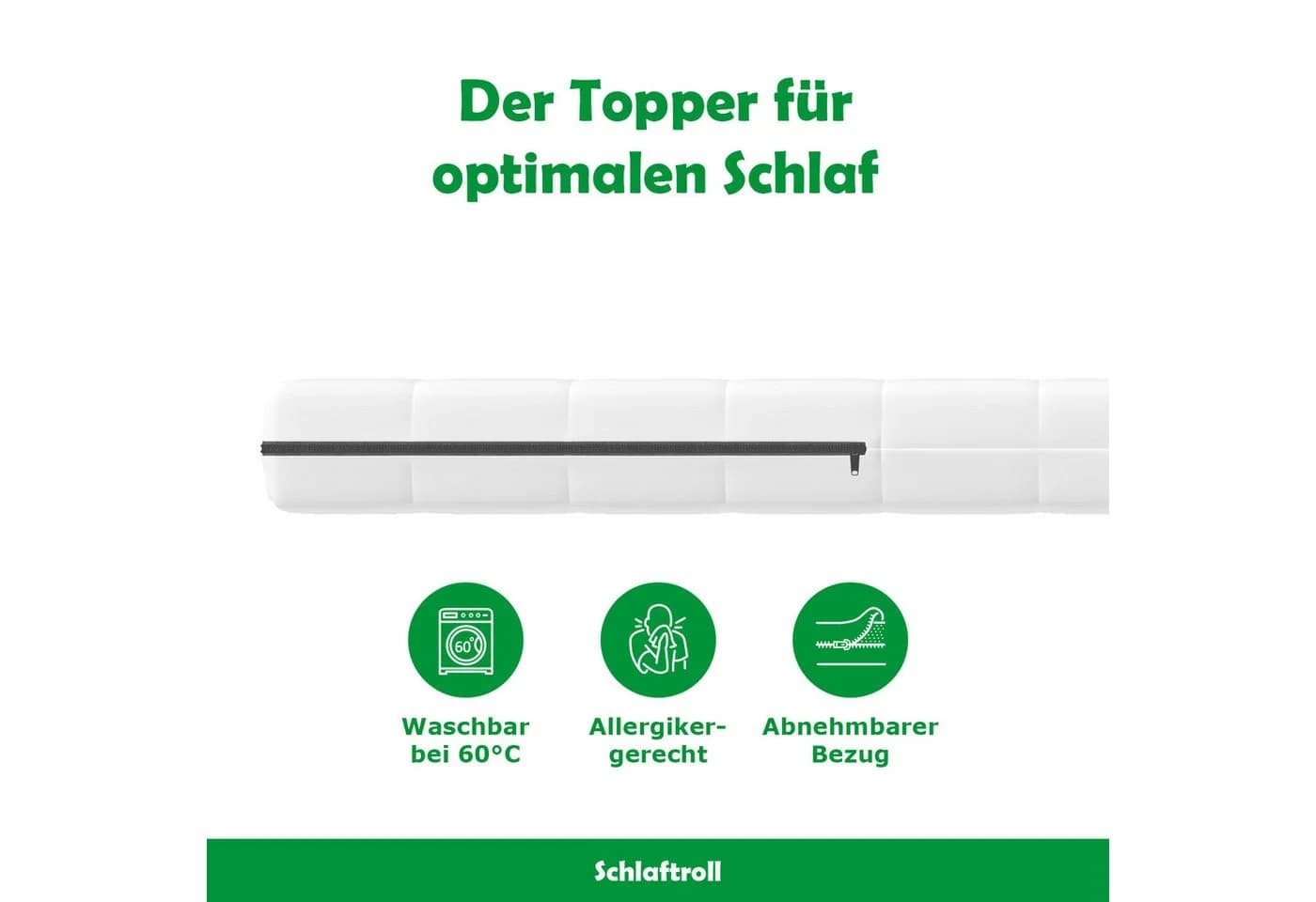 Schlaftroll Kaltschaum Topper OEKO-TEX Zertifiziert Mikrofaser - Bild 4