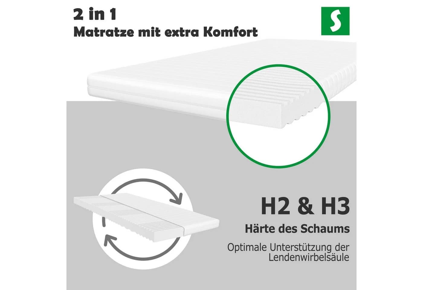 Schlaftroll Kaltschaummatratze 15 cm 7-Zonen H2/H3 - Bild 4