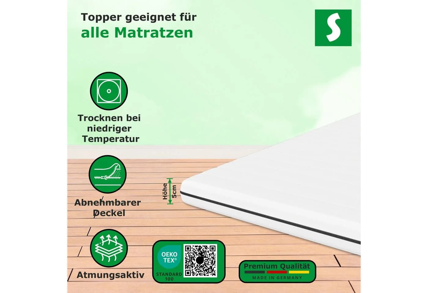 Schlaftroll Topper Weiche Kaltschaum-Matratzenauflage OEKO-TEX - Bild 4