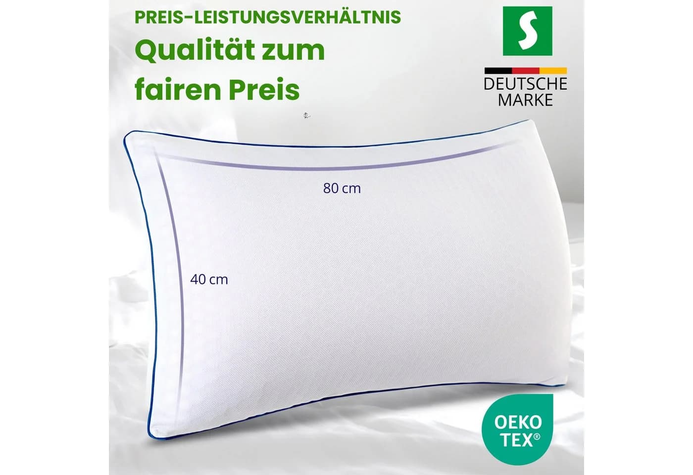 Schlaftroll Premium Kopfkissen 40x80cm TPE Memory-Schaum - Bild 5